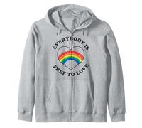 Trendy Apparel Pride Everybody is Free to Love Rainbow Heart Sweat à Capuche