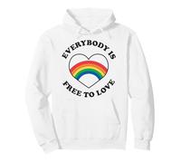 Trendy Apparel Pride Everybody is Free to Love Rainbow Heart Sweat à Capuche
