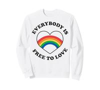 Trendy Apparel Pride Everybody is Free to Love Rainbow Heart Sweatshirt