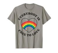 Trendy Apparel Pride Everybody is Free to Love Rainbow Heart T-Shirt