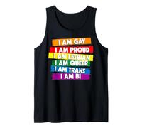 Trendy Apparel Pride I Am Gay I Am Proud I Am Lesbian I Am Débardeur