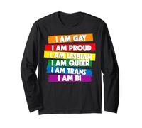 Trendy Apparel Pride I Am Gay I Am Proud I Am Lesbian I Am Manche Longue