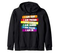 Trendy Apparel Pride I Am Gay I Am Proud I Am Lesbian I Am Sweat à Capuche