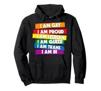 Trendy Apparel Pride I Am Gay I Am Proud I Am Lesbian I Am Sweat à Capuche