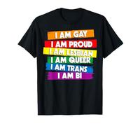 Trendy Apparel Pride I Am Gay I Am Proud I Am Lesbian I Am T-Shirt