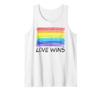Trendy Apparel Pride Love Wins Crayon Colored Rainbow Flag Débardeur