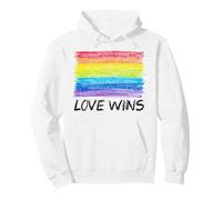 Trendy Apparel Pride Love Wins Crayon Colored Rainbow Flag Sweat à Capuche