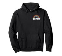 Trendy Apparel Pride Proud Rainbow Left Chest Pocket Text Sweat à Capuche