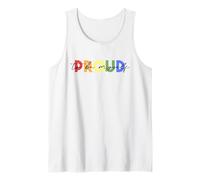 Trendy Apparel Pride Proud to Be Myself Rainbow Cursive Text Débardeur
