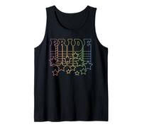 Trendy Apparel Pride Rising Stacked Rainbow Pride Text Stars Débardeur