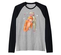 Trendy Apparel Punch The Monkey Hugging His Plushy Drawing Manche Raglan