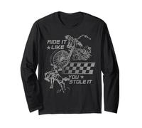 Trendy Apparel Ride It Like You Stole It Motorcycle Cowboy Manche Longue