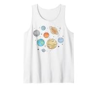 Trendy Apparel Solar System Planets Jumbled Watercolor Style Débardeur