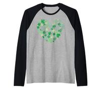 Trendy Apparel St. Patrick's Day Heart Full of Clovers Manche Raglan