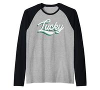 Trendy Apparel St. Patrick's Day Lucky Vintage Typograpy Manche Raglan
