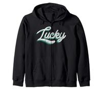 Trendy Apparel St. Patrick's Day Lucky Vintage Typograpy Sweat à Capuche