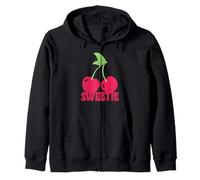 Trendy Apparel Sweetie Two Cherries on A Stem Illustration Sweat à Capuche