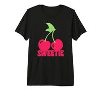 Trendy Apparel Sweetie Two Cherries on A Stem Illustration T-Shirt Haut de Gamme