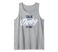 Trendy Apparel Talk Derby to Me Bright White Cursive Text Débardeur
