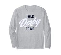 Trendy Apparel Talk Derby to Me Bright White Cursive Text Manche Longue