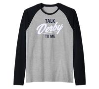 Trendy Apparel Talk Derby to Me Bright White Cursive Text Manche Raglan