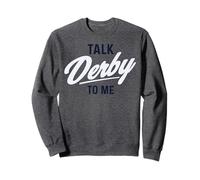 Trendy Apparel Talk Derby to Me Bright White Cursive Text Sweatshirt