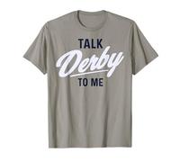 Trendy Apparel Talk Derby to Me Bright White Cursive Text T-Shirt