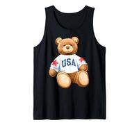 Trendy Apparel Teddy Bear with USA and Stars Sweatshirt Débardeur