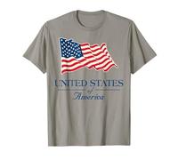 Trendy Apparel United States of America Flag Waving in Wind T-Shirt
