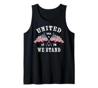 Trendy Apparel United We Stand USA 1776 Crossed Flags Débardeur