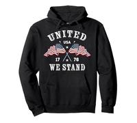 Trendy Apparel United We Stand USA 1776 Crossed Flags Sweat à Capuche