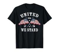 Trendy Apparel United We Stand USA 1776 Crossed Flags T-Shirt