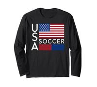 Trendy Apparel USA American Flag Soccer Team Sport Apparel Manche Longue