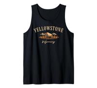 Trendy Apparel Yellowstone Wyoming Bison Mountain Background Débardeur