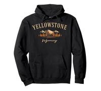 Trendy Apparel Yellowstone Wyoming Bison Mountain Background Sweat à Capuche