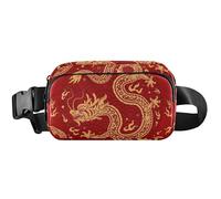 Trendy Dragon Red Sac banane imperméable pour femme Rouge dragon 20,3 x 13,5 x 5,8 cm, Rouge dragon tendance, 8 x 5.3 x 2.3 inch, Drôle et mignon