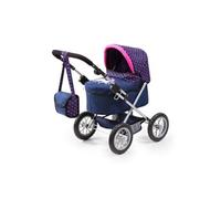 Trendy Landau pour poupée licorne bleu réglable avec un sac a bandouliere