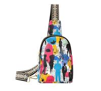 Trendy People Silhouette Art Street Grand sac banane tendance pour femme Sac banane pour voyage