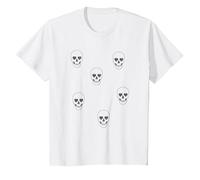 Trendy Skull Grid Pattern T-Shirt, Enfant, Blanc, 2 Ans
