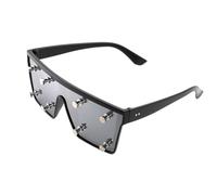 Trendy Square UV400 Shield Metal Clouté PC Frame Léger pour Sports Outdoor Loisirs Lunettes de soleil carrées pour la course à pied