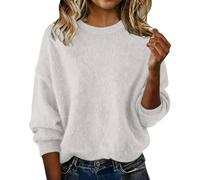 Trendy Sweaters for Women Long Sleeve Oversized Drop Shoulder Pullover Cashmere Tops Fashion Crewneck Wool Sweater