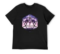 Trendy T-Shirt Dungeon Master Adventure Games Purple Sky Dragon D20 Unique Black S