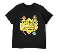 Trendy T-Shirt Fraggle Rock Caution Doozers at Work Men's Pod Squad Jim Henson'S Black XXL
