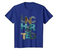 Trendy Uncharted Text Overlay T-Shirt, Enfant, Bleu Royal, 2 Ans
