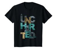 Trendy Uncharted Text Overlay T-Shirt, Enfant, Noir, 2 Ans