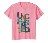 Trendy Uncharted Text Overlay T-Shirt, Enfant, Rose, 4 Ans