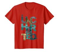 Trendy Uncharted Text Overlay T-Shirt, Enfant, Rouge, 4 Ans
