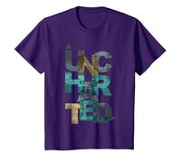 Trendy Uncharted Text Overlay T-Shirt, Enfant, Violet, 2 Ans