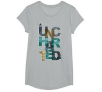 Trendy Uncharted Text Overlay T-Shirt, Fille, Gris Chiné, M