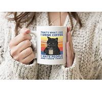 Trendy Vintage Cat That's What I Do I drink coffee and i know things Tasse à Thé Café Blanc Tasse 330 ml Mug Cup